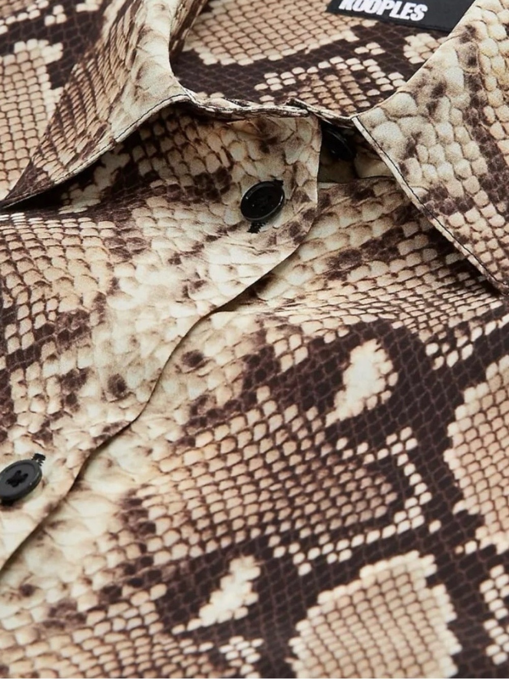 THE KOOPLES French Luxury 100% Silk Python Print Button Front Blouse NWT Size M - Picture 6 of 16